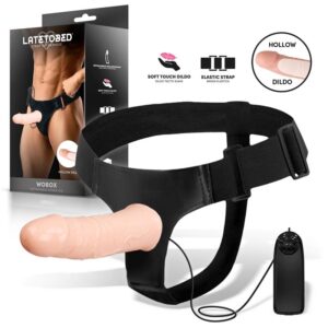 Wobox Detachable Strap On with Hollow Dildo Vibration and Remote Control